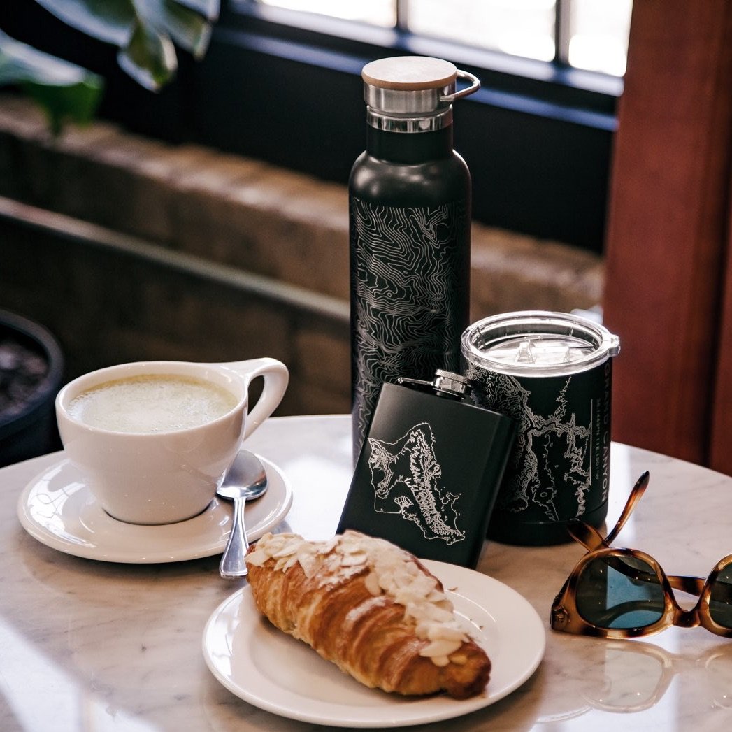 Lubbock, Texas Map Bottle — Bamboo Top, Matte Black