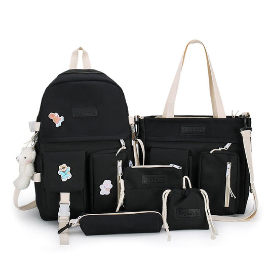 5-Piece Multi-Pocket School Backpack Set