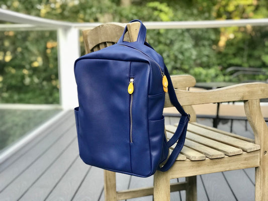 Lenox Vegan Leather Backpack Purse — Burgundy