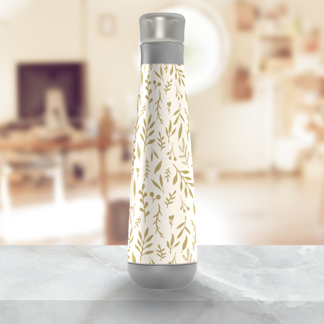 Gold Falling Leaves Insulated Water Bottle