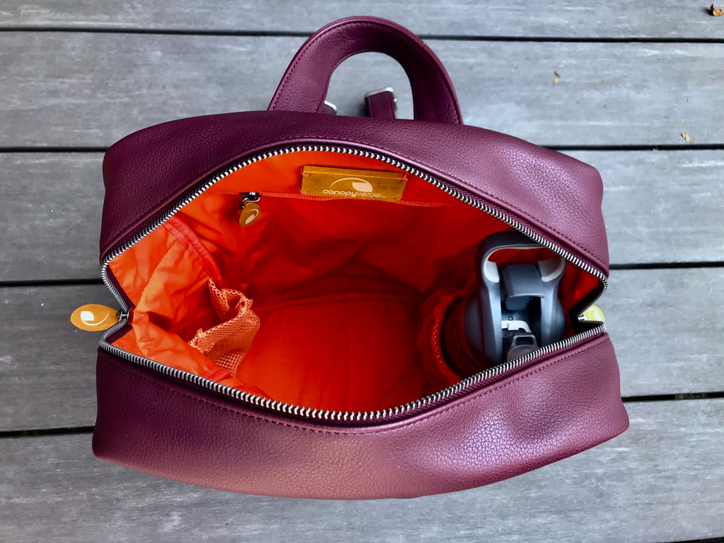Lenox Vegan Leather Backpack — Burgundy