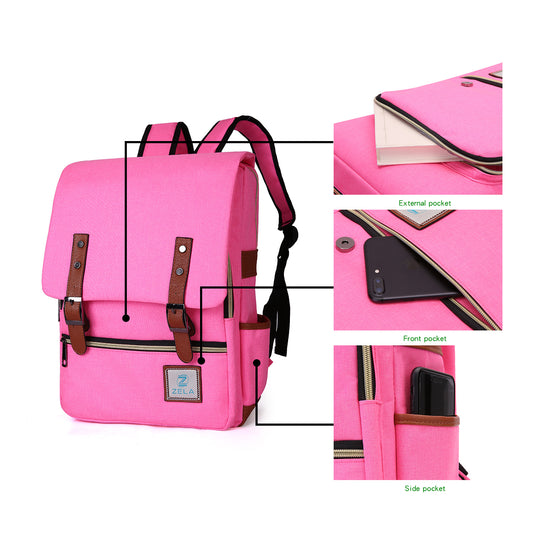 Slim 15" Laptop Backpack for College & Work — Hot Pink