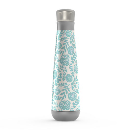 Baby Blue Floral Insulated Water Bottle