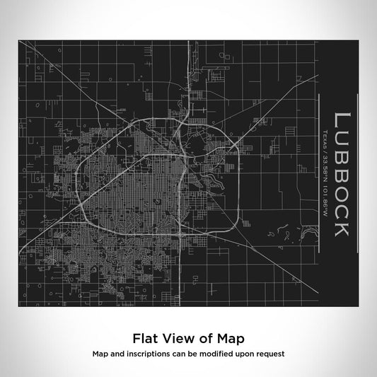 Lubbock, Texas Map Bottle — Bamboo Top, Matte Black